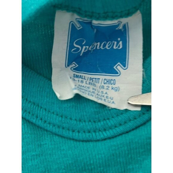 Vintage Spencer's One Piece Baby Sz 3-6M Who Needs Lotto I Got Grandma Blue Teal - Picture 3 of 7